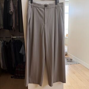 Zara Women's Taupe Wide-Leg Trousers
